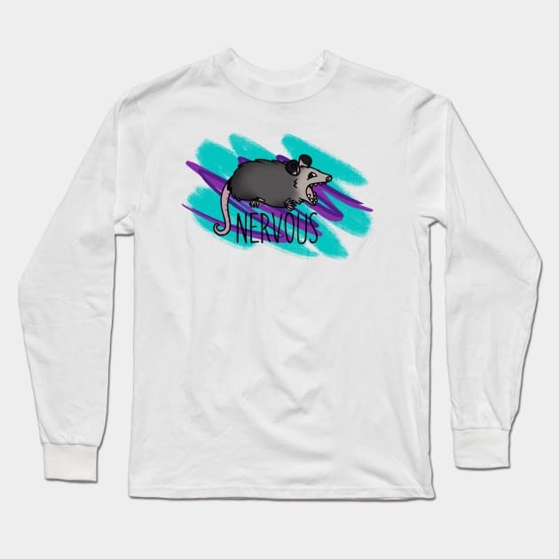 NERVOUS Long Sleeve T-Shirt by possumtees